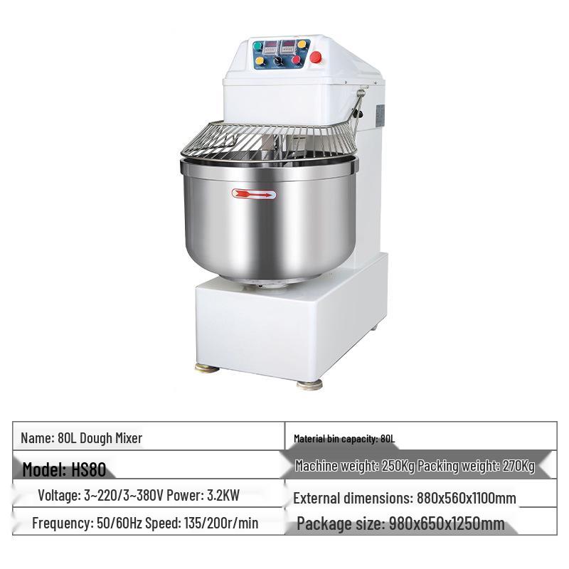 Multifunctional Large Capacity Automatic Dough Mixer with Double-Action, Double-Speed Capabilities