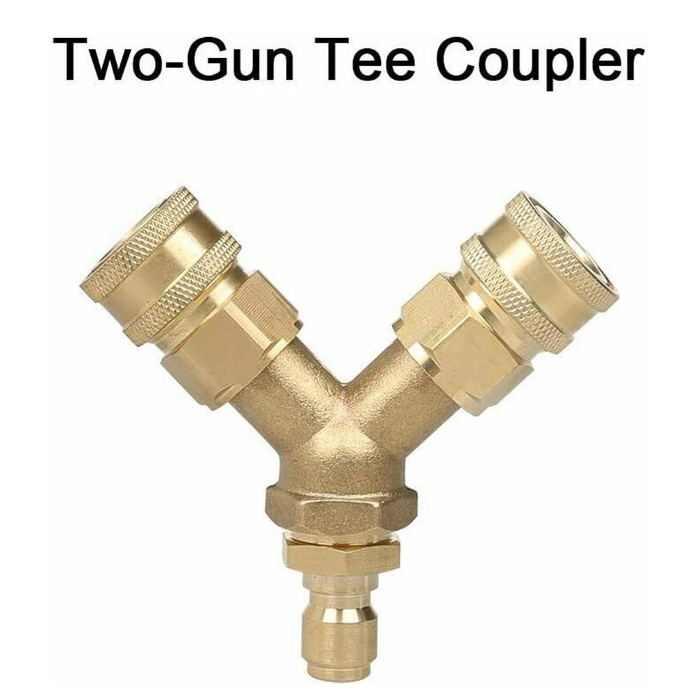3/8 Fitting Pressure Washer Tee, Splitter Coupler, Quick Connect Two to