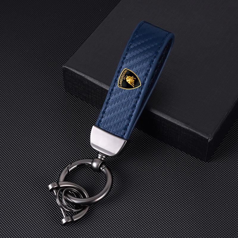 Klíčenka na klíče z uhlíkových vláken Kovový kožený kroužek pro Lamborghini LP570 LP610 Urus LP700 LP770 Gallardo Aventador Příslušenství