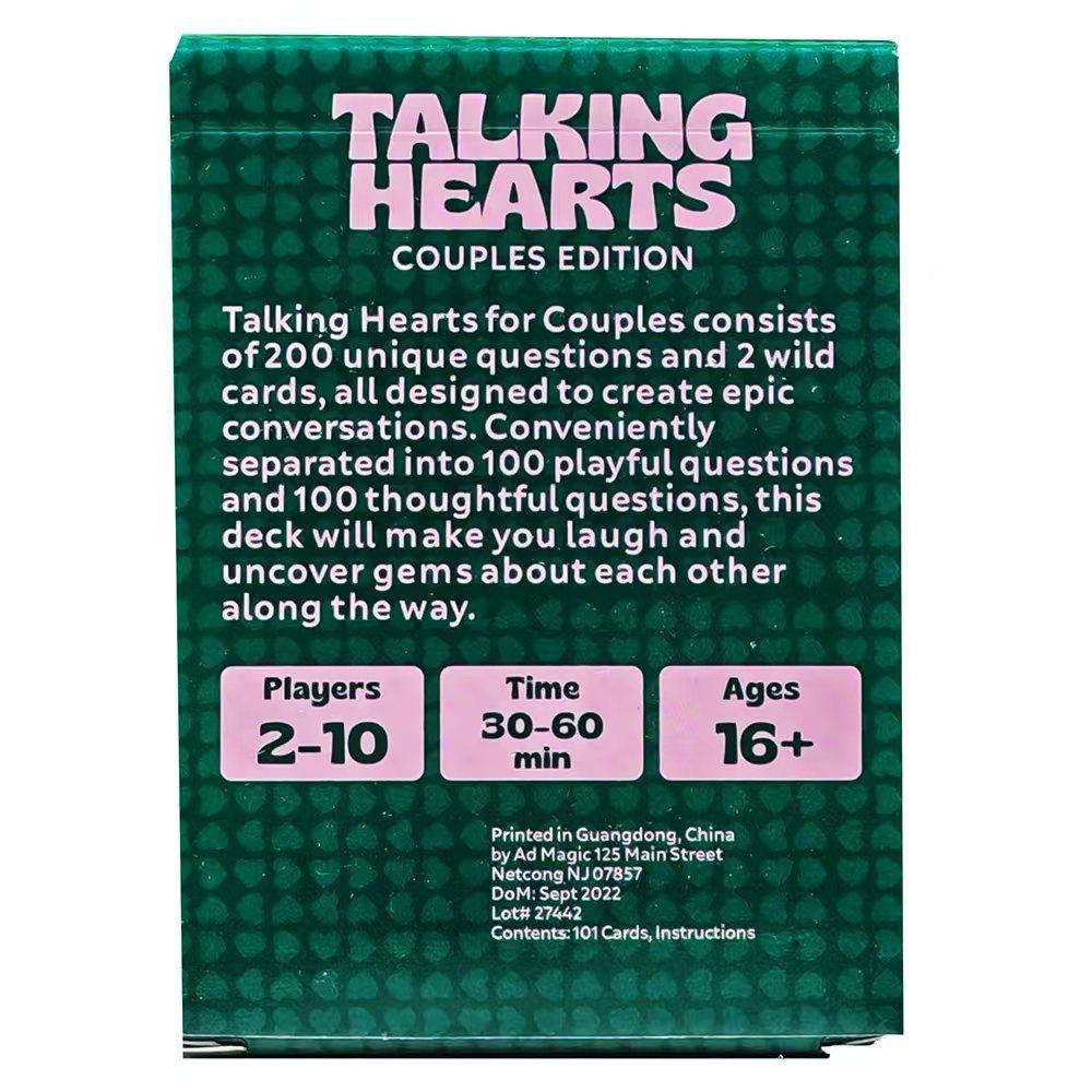 Talking Hearts Couples Edition Paper Card Game For Romantic Date Nights