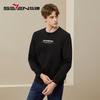 Qipai Men's Anti-Static Letter Print Round Neck Sweatshirt
