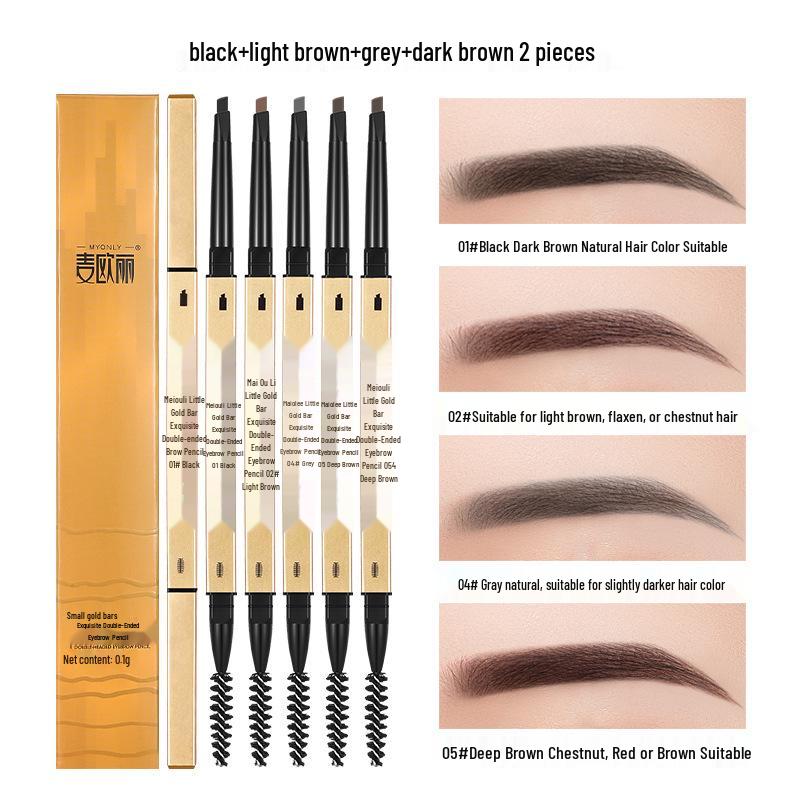Ultra-Fine 3D Smudge-Proof Double-Ended Eyebrow Pencil with Triangle Tip