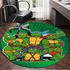 1PC Turtles Team Adventure Round Rug, Non-slip Chair Mat, Home Decor, Circle Carpet Perfect for Office, Bedroom, Living Room,Christmas Gift