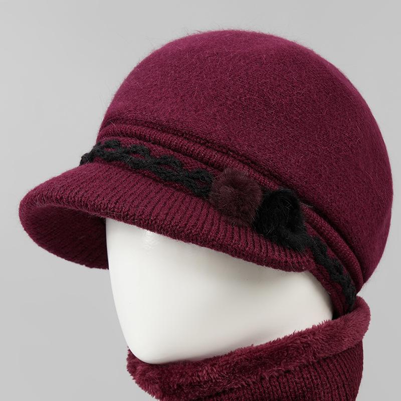 Mom Hat Female Winter Warm Old Man Granny Day Old Woman Knitted Wool Hat