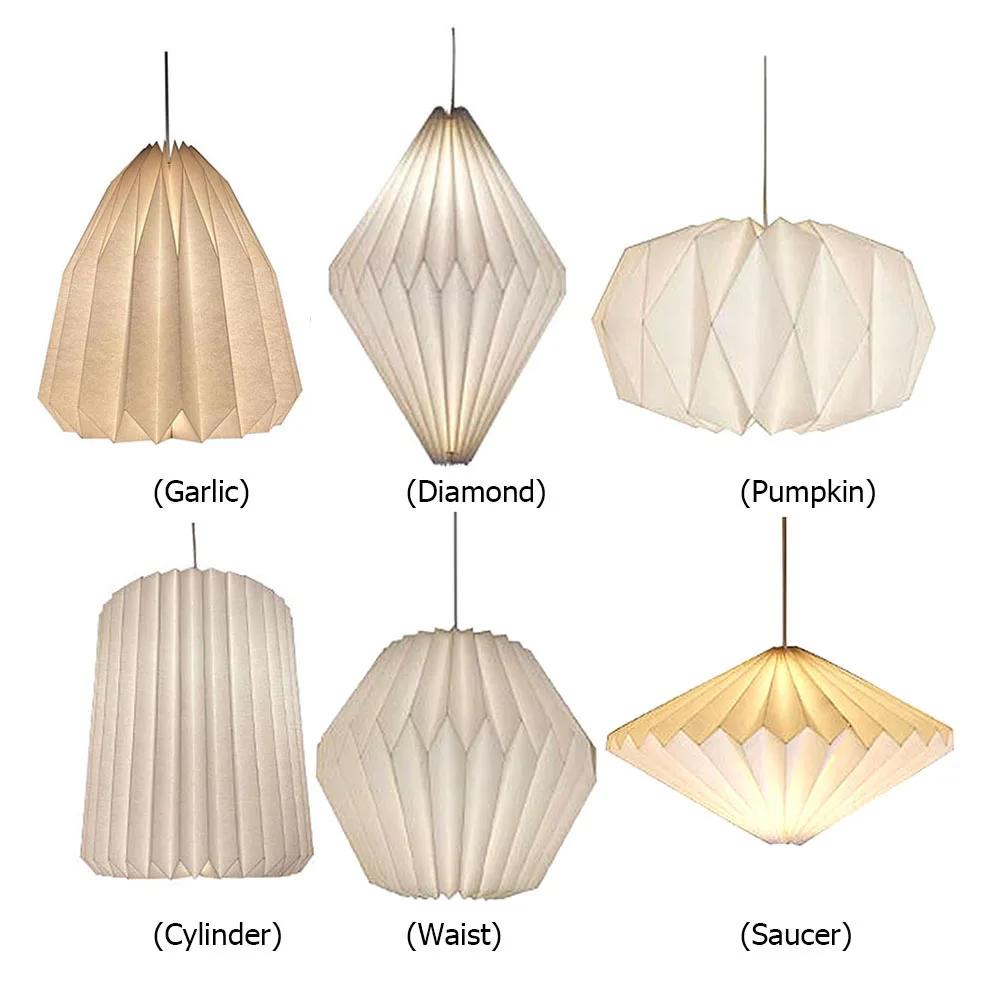 Paper Lantern Shade Nordic Style Folding Pendant Light Shade Creative Decorative Light Cover for Living Room Decor