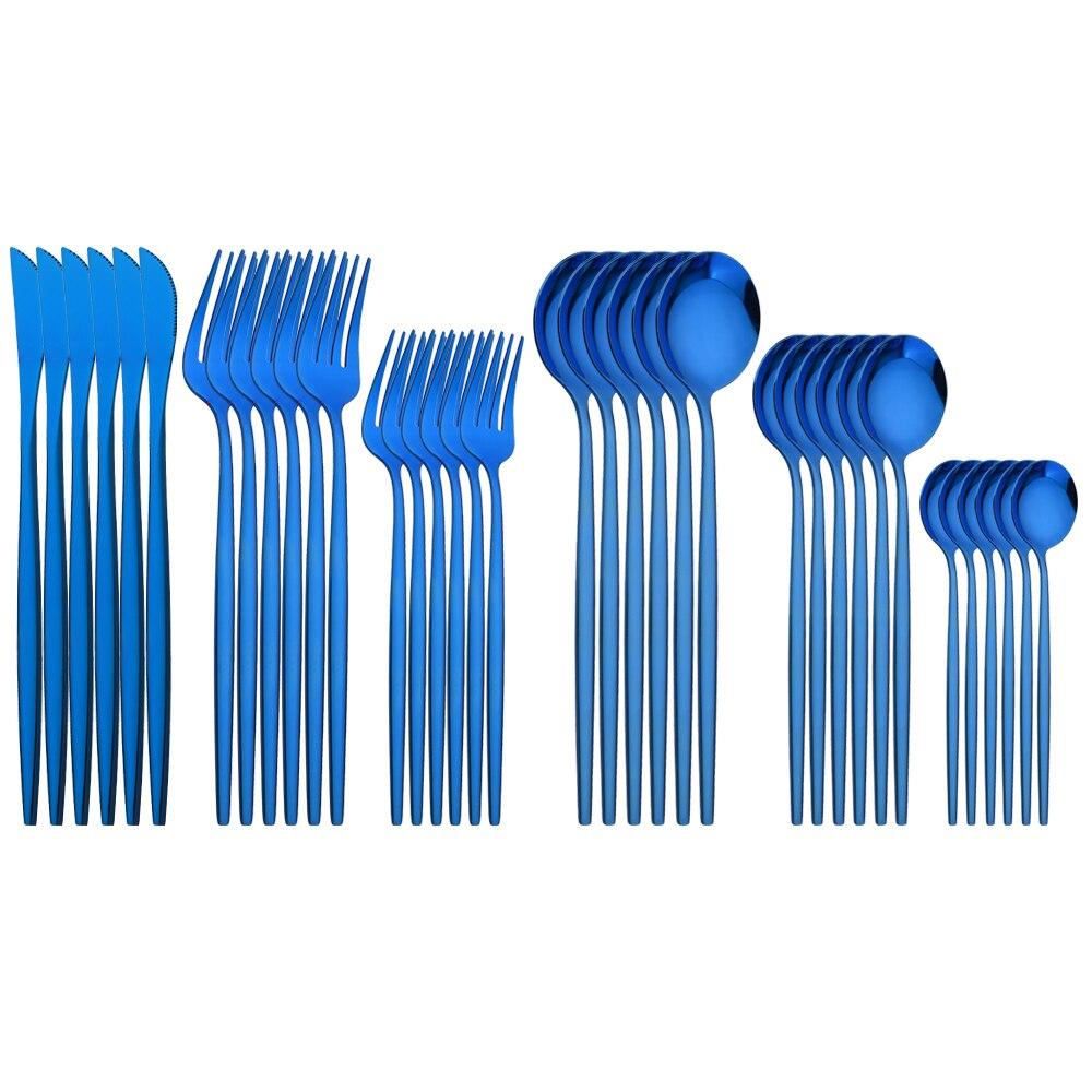 36Pcs Pink Gold Dinnerware Cutlery Set Western Knife Dessert Forks Spoon Flatware Stainless Steel Silverware Kitchen Tableware