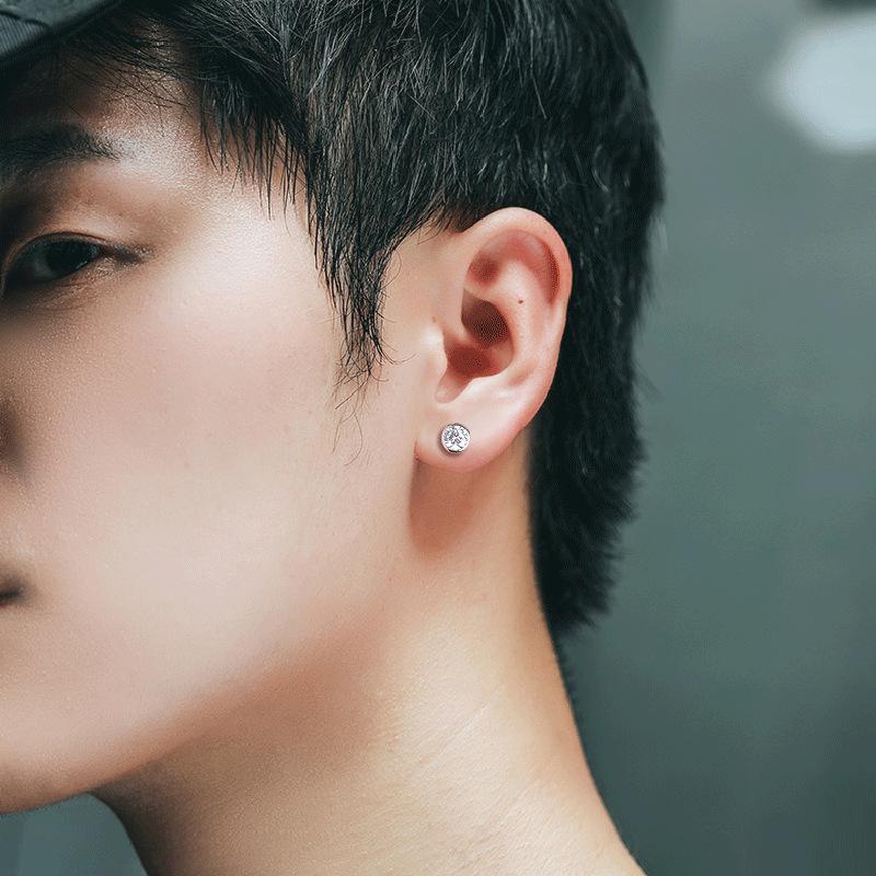 Polaris zirconia stud earrings for men, high-end, trendy, unique, niche style, stylish and cool men's earrings, women's earrings