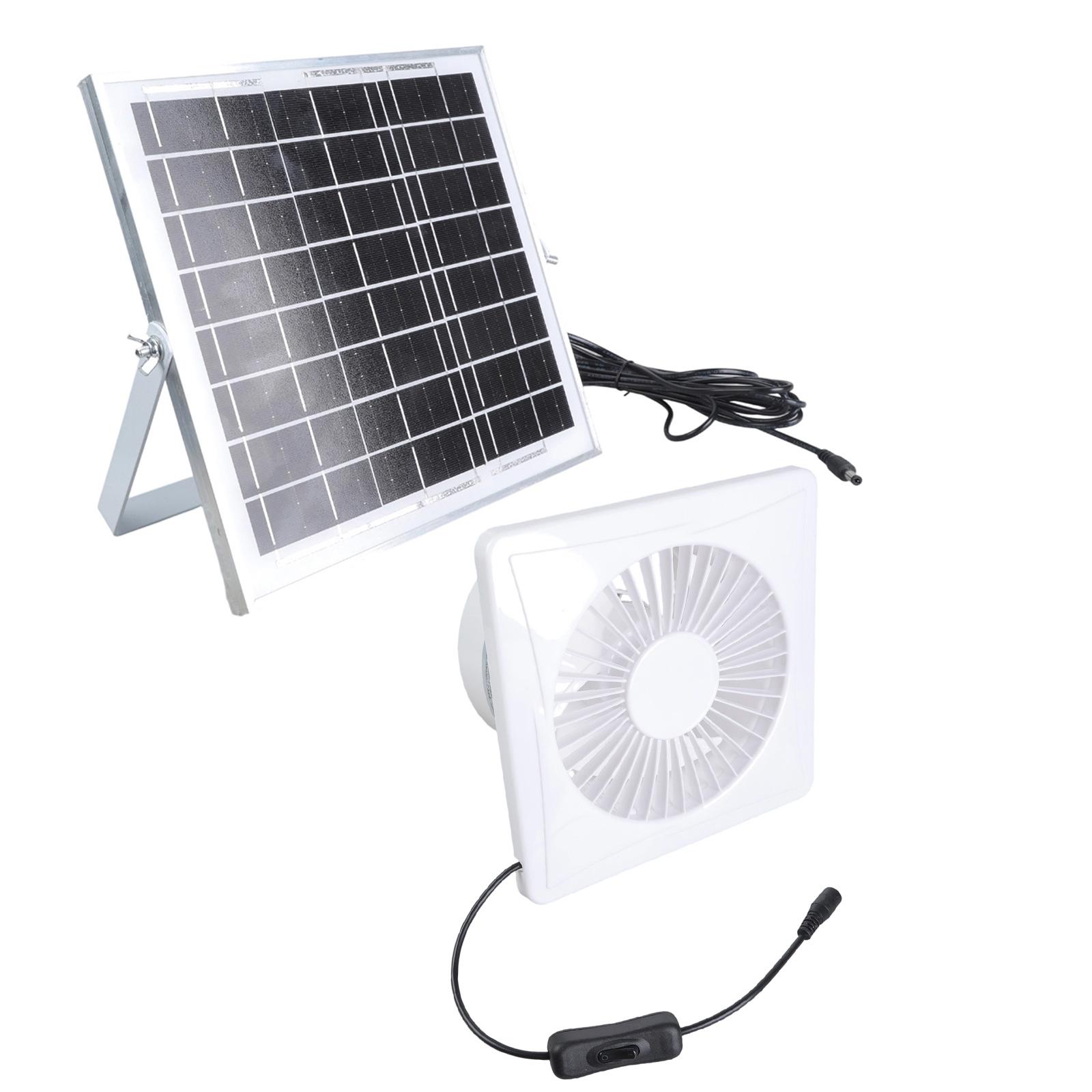 

Outdoor Solar Exhaust Fan 8W Panel 6 Inch Ventilation System For Sheds Greenhouses Chicken Coops Low Noise Brushless Motor 1