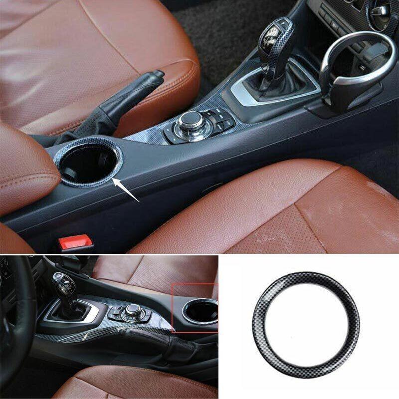 Cover Trim Central Console For BMW 2010-2015 E84 X1 Water Cup ABS Carbon Fiber