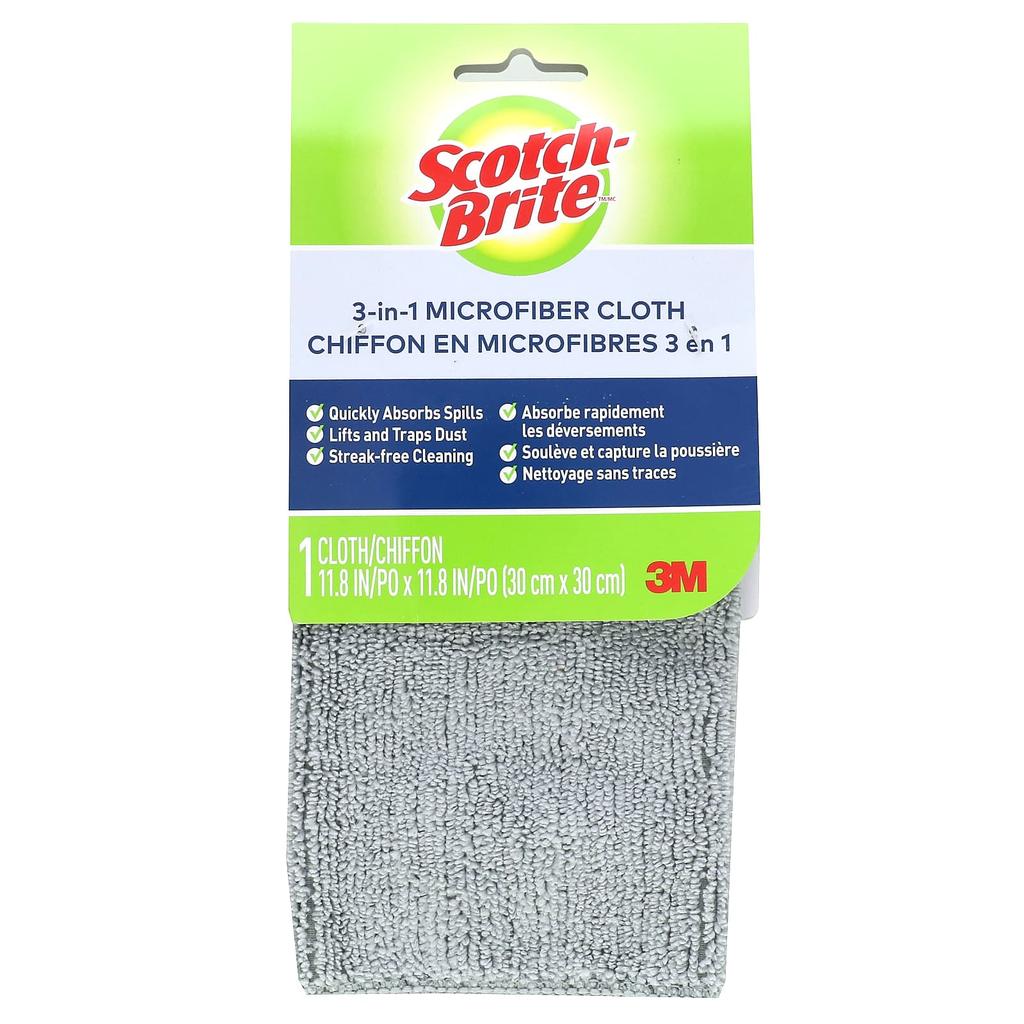 Scotch-Brite, 3-In-1 Microfiber Cloth, 1 Cloth