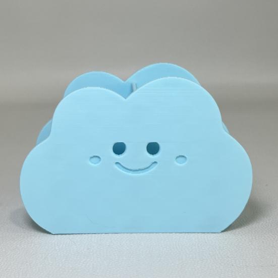 Storage Box Cloud Shape Waterproof Desktop Organizer with Rounded Edges Cute Macaron Colors Holder for Pens Makeup Brushes