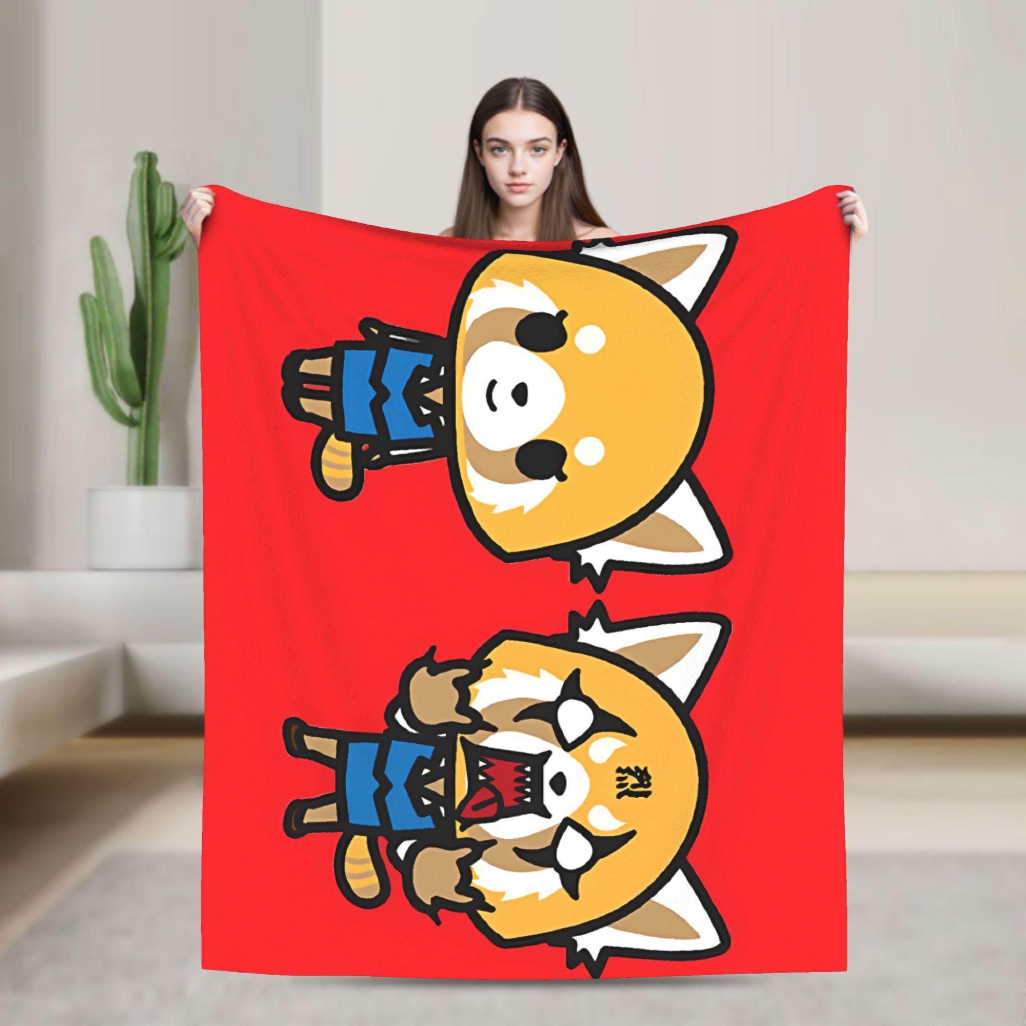 

Soft Warm BlanketBoy Girl Travel Aggretsuko Throw Blanket Flannel Bedspread For Couch Chair Sofa Bed Graphic Sofa Bed Cover 75x90cm