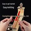 Handmade DIY Red Rope Bracelet Weaving Tool – Beginner's Solid Wood Frame for Jewelry Crafting