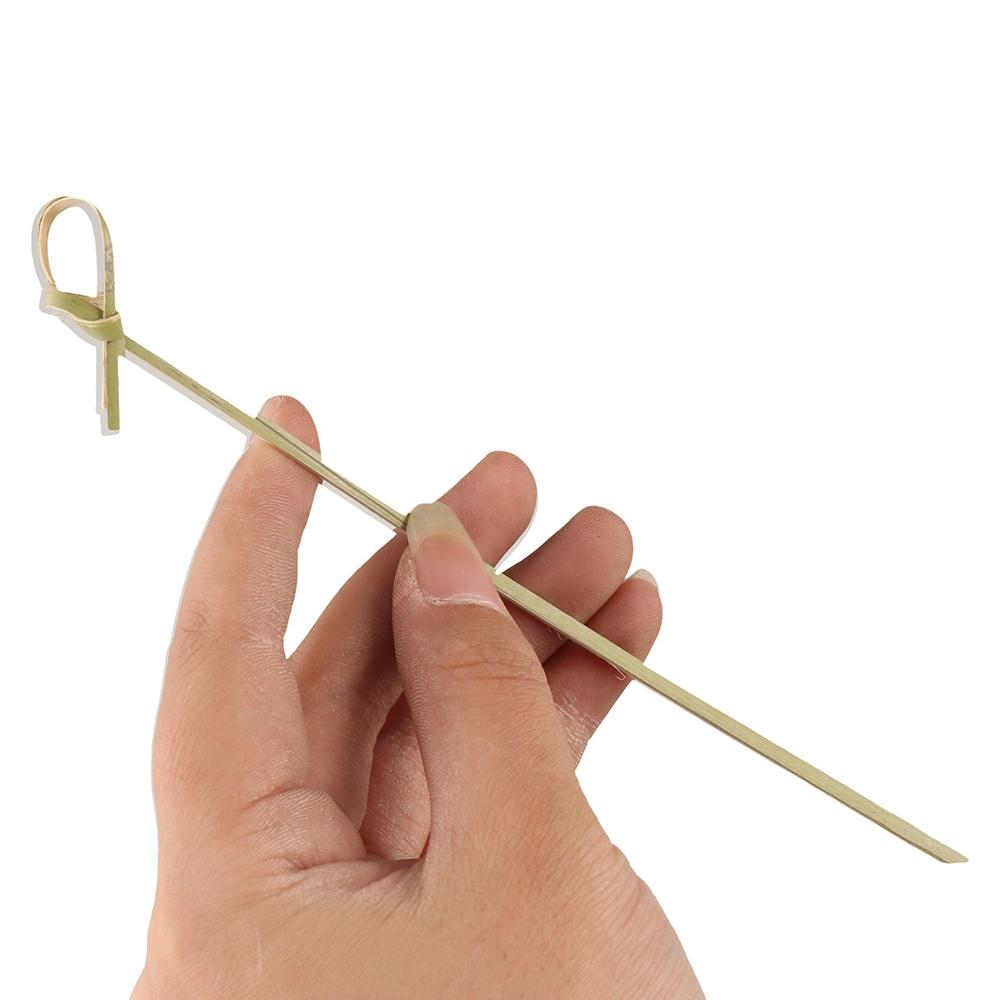 100pcs Looped Knot Cocktail Bamboo Skewers 9/12/15cm Bamboo Knot Skewers Fancy Toothpicks  Drinks