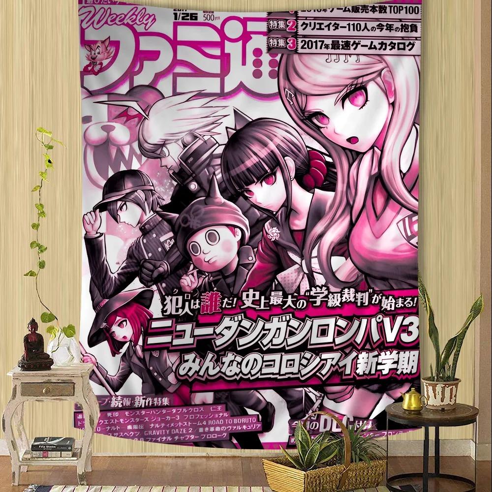 Classic Anime DanganNronpa DIY Wall Tapestry for Living Room Home Dorm Decor Wall Art Decor Wall Hanging Sheets