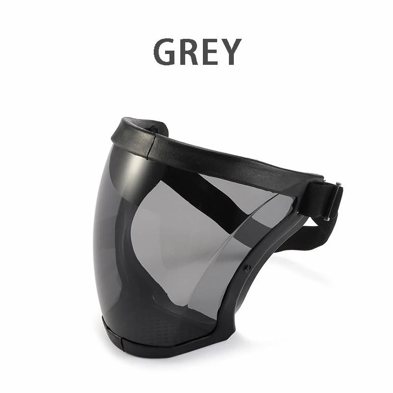 

Суперзащитный противотуманный щиток для лица унисекс Hd прозрачный анфас многоразовый защита для глаз, носа, рта grey