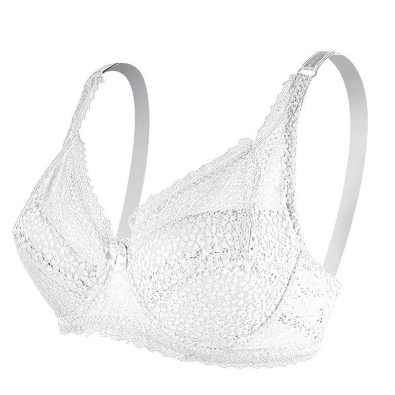 1Pc Large Bust Lace Plus Size Ladies Full Cup Bra Solid Color Nylon Underwired Women