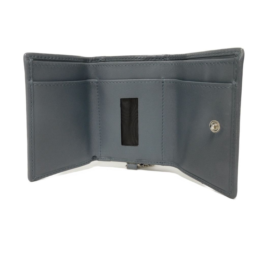 Used GG Supreme Mini Wallet 256442 7942 with Key Ring Chain, Blue Gray, 9539. Double G Beige Unisex from Japan AUTHENTIC