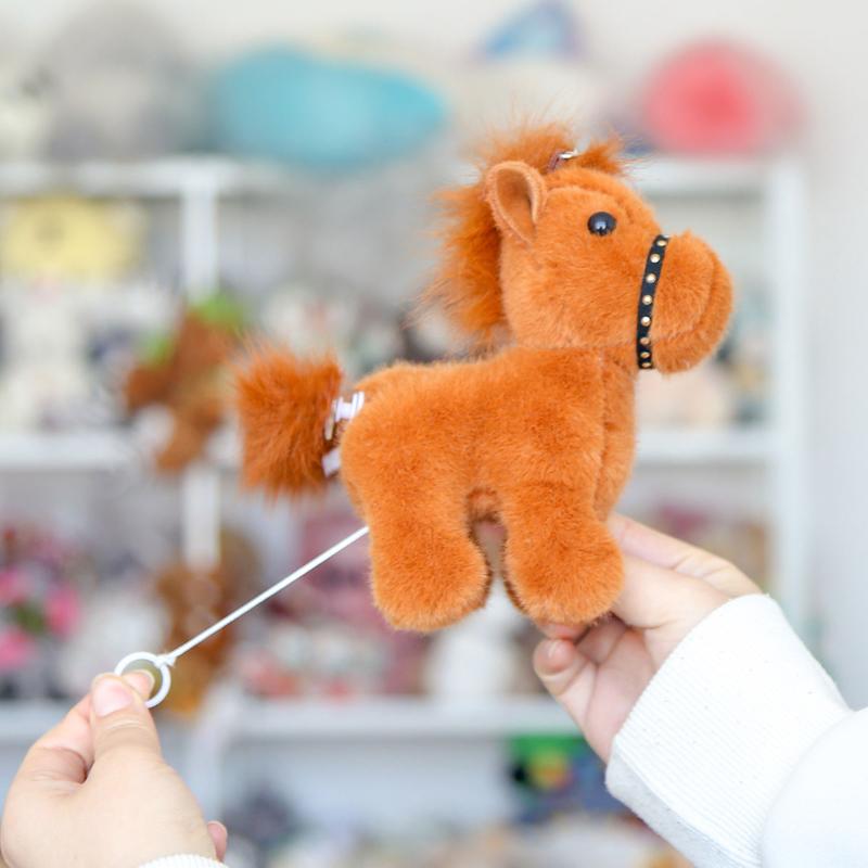 Turn Tail Cute Horse Plush Toy Kawaii Lifelike Animal Soft Horse Stuffed Doll Decor Friend Kid Birthday Gift