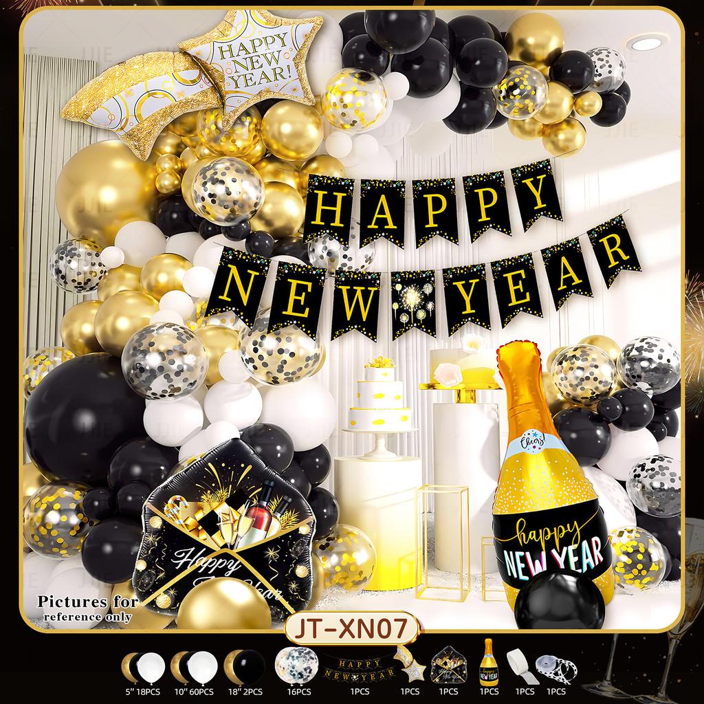 Red, Black And Gold Arch Balloon Set Thickened Birthday Decorations Party Metal Balloon Set