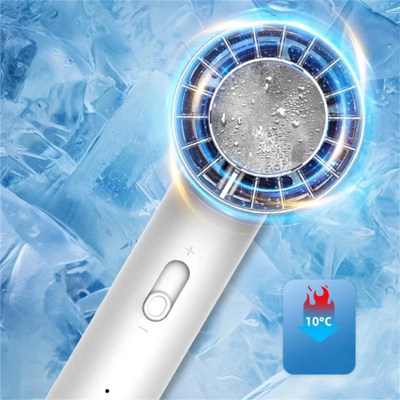 Summer Handheld Fan Adjustable Turbo Mini 2000mAh Battery Rechargeable Personal with Metal Body for Travel Camping