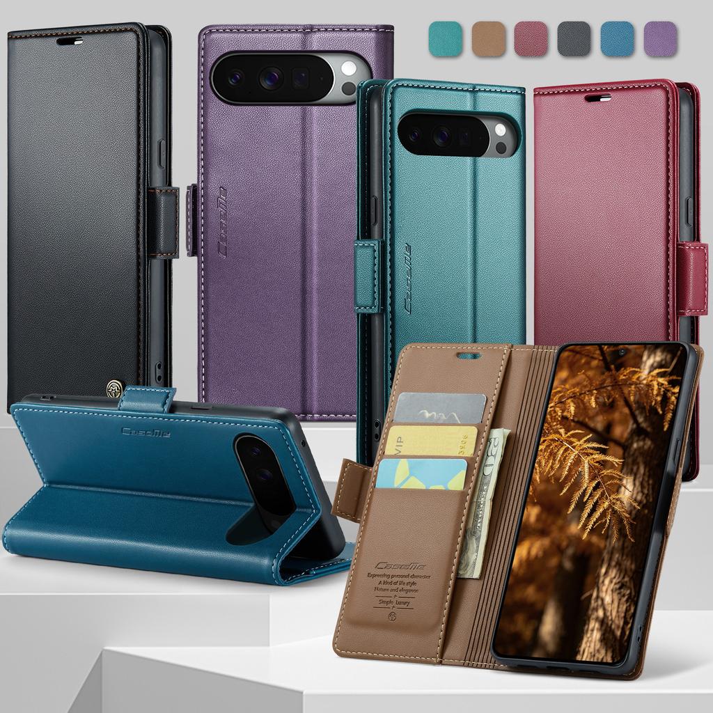 Portofel Flip Cards Solt din Piele Carcasă Telefon pentru Google Pixel 11 XL 10 Pro 9 8 10A 8A 7A 6A Buzunar Carte Suport Kickstand Husă Rezistentă la Șocuri