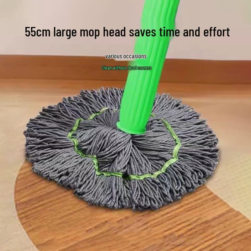 Hands-Free Self-Wringing Rotating Mop for Wet/Dry Use - Quick Squeeze & Vertical Storage