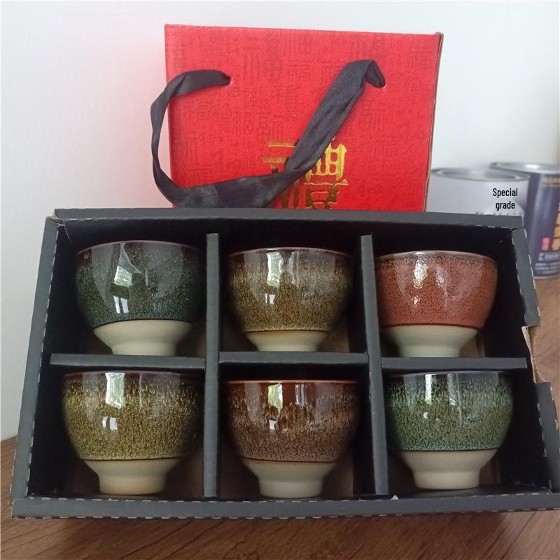 Kiln-Fired Ceramic Gongfu Tianmu Tea Tasting Bowl