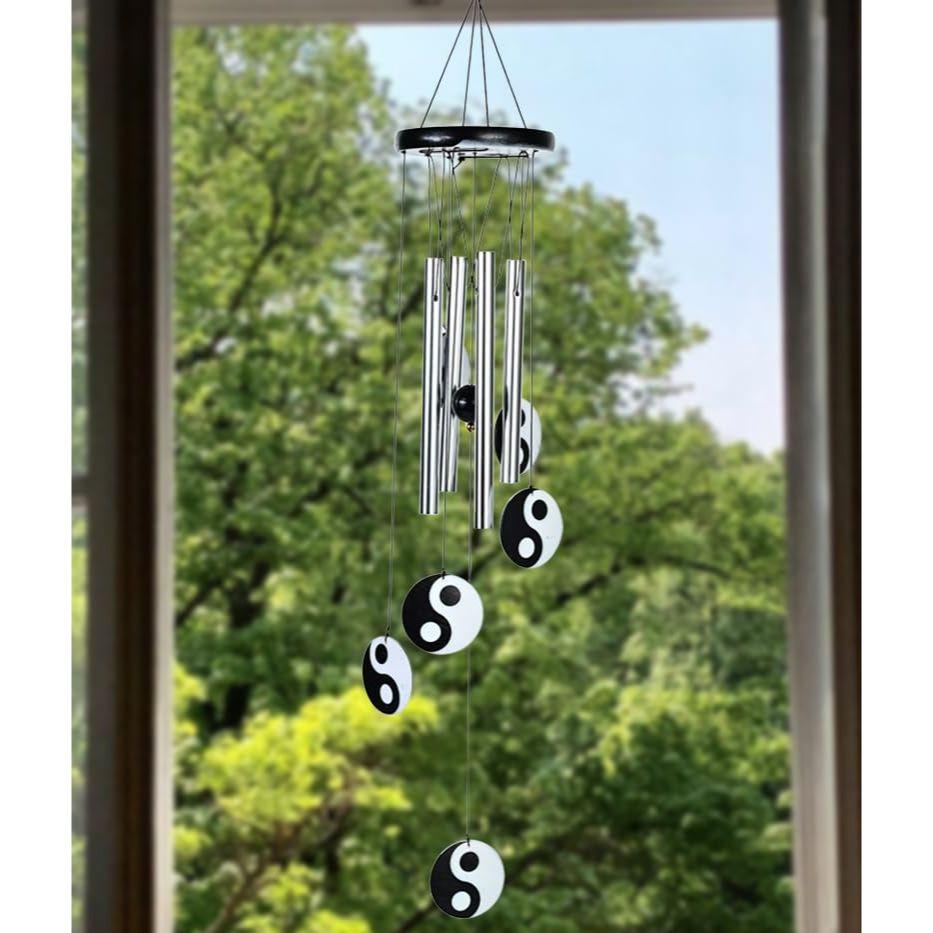 Hanging Bells for Home Decoration, Balcony, Living Room, and Bedroom | Home Décor Gift Items for Housewarming and Wall Décor (Silver, 4-Pipe)