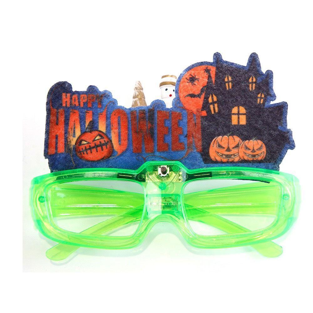 LED Halloween Luminous Glasses Pumpkin Fluorescent Glasses Funny Party Glowing Glass  Toy