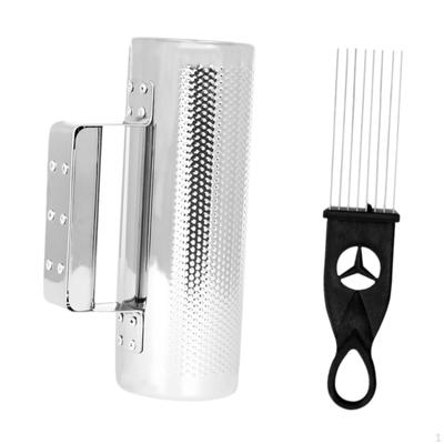 Guiro Instrument Metal Shaker Musical Training Tool with Shaving Brush Hand