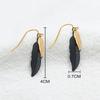 Black and Gold Two-color Electroplated Feather Earrings Niche Design Leaf Earrings Fashionable and Versatile Earrings