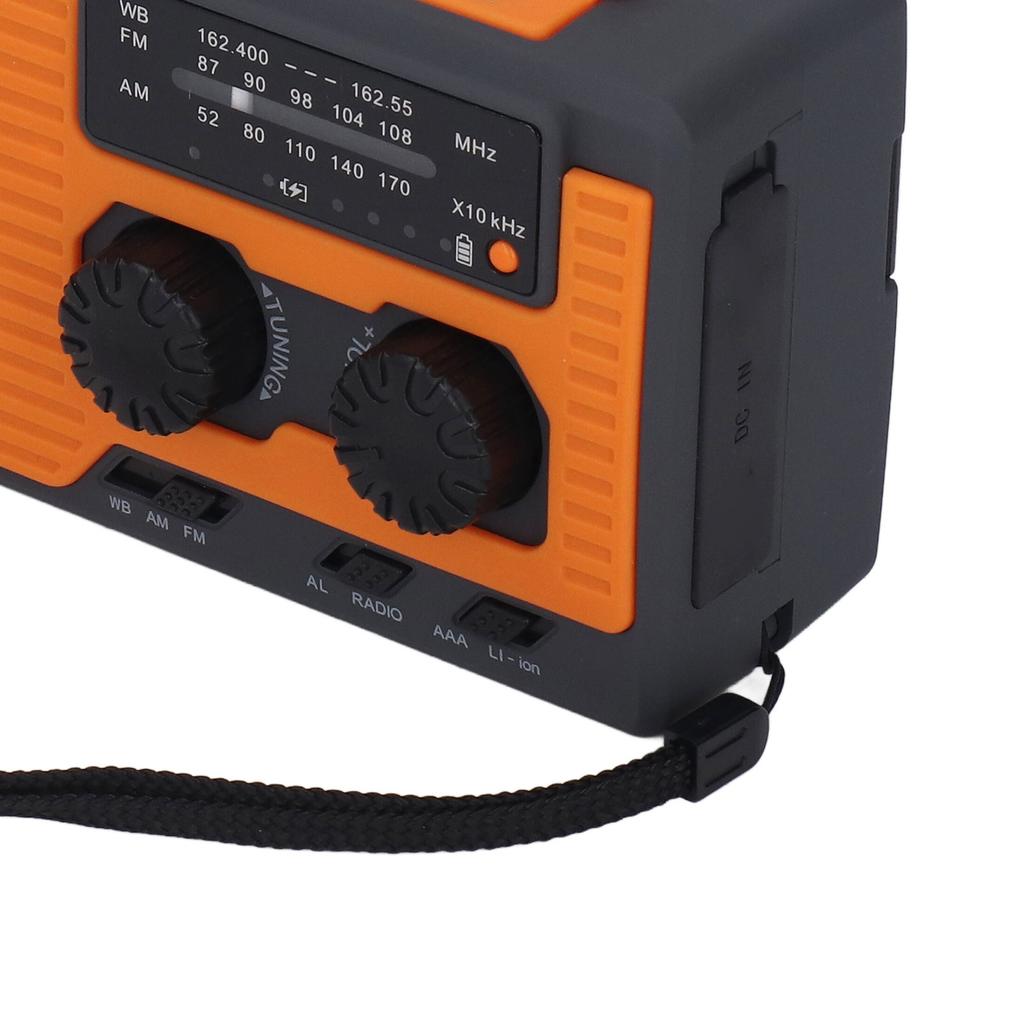 Solar Hand Powered Radio Emergency  r LED Flashlight IPX3 Waterproof Radio with Hand Crank 5000mah Battery