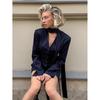 Spring 2026 Striped Halterneck Slim-Waisted Two-Piece Suit: Top & Skirt