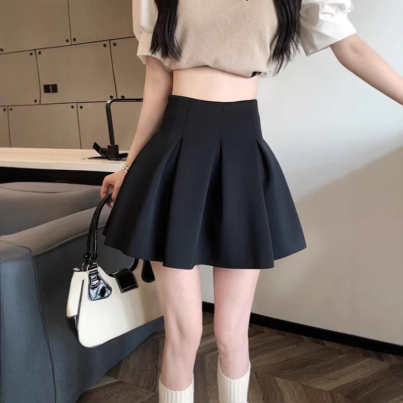 

Women s Black High-Waisted A-Line Skirt - Anti-Exposure, Plus Size, Slimming, Fluffy, Hip-Hugging Summer 2026. 3XL