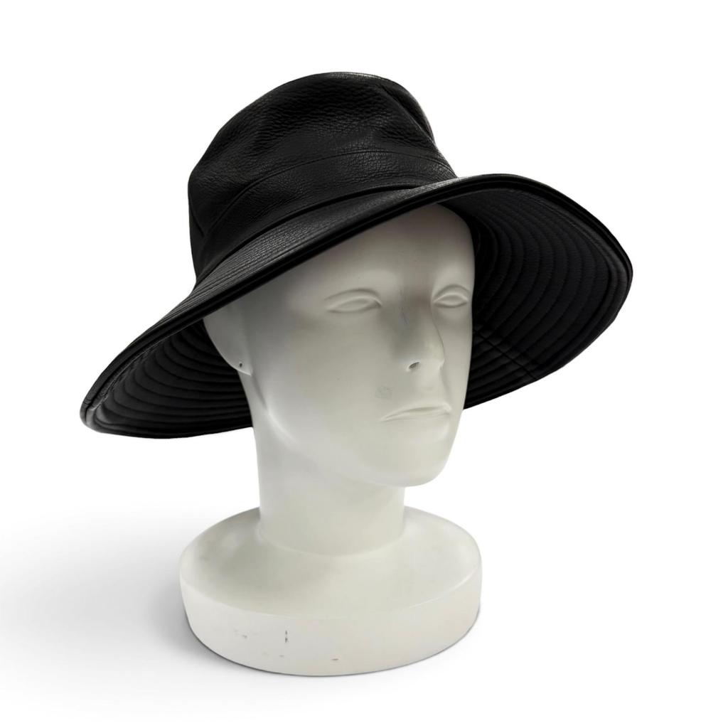 Excellent HERMES hat Deerskin Bucket Hat black Deerskin Women 56 Used