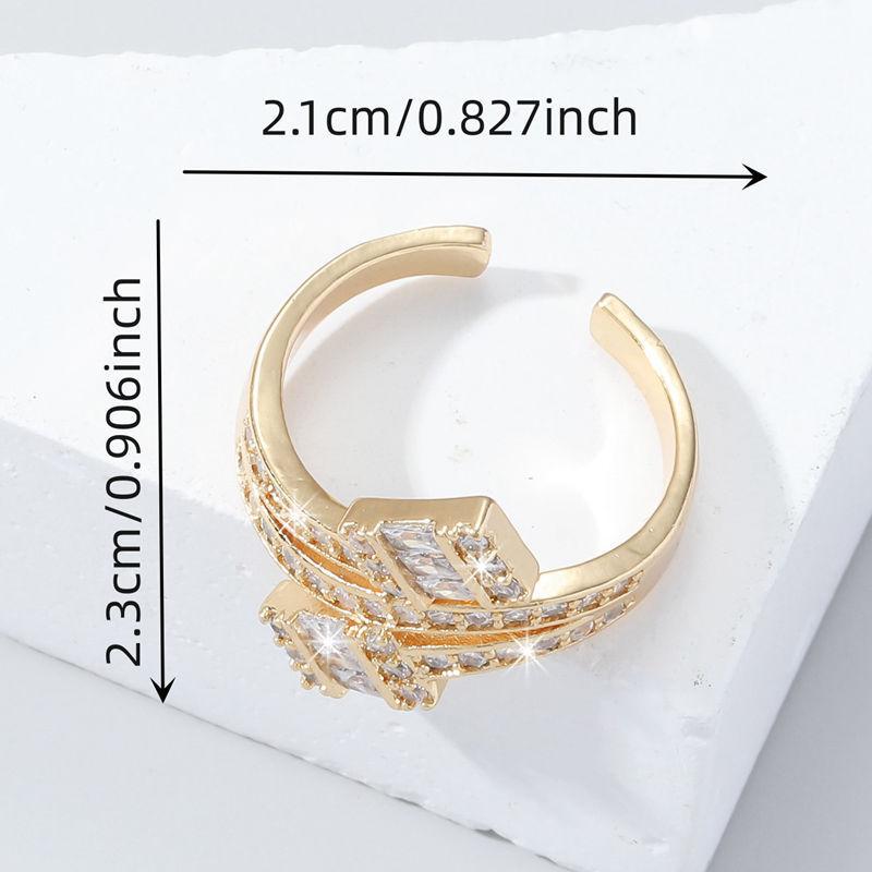 GemChic Women's Ring Exquisite Personalized Fairy Set Zircon Shiny Ring Opening Adjustable Ring Jewelry Birthday Christmas Jewelry Gift