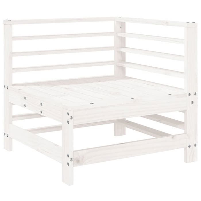 VidaXL Canapé d'Angle de Jardin, Siège avec Dossier, Meuble de Terrasse Patio Arrière-cour Balcon Extérieur, Blanc Bois de 825605