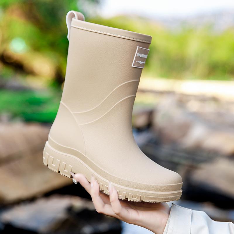 

New medium and high tube rain shoes women s fashion integrated velvet cotton rain boots adult non-slip waterproof women s water shoes 41