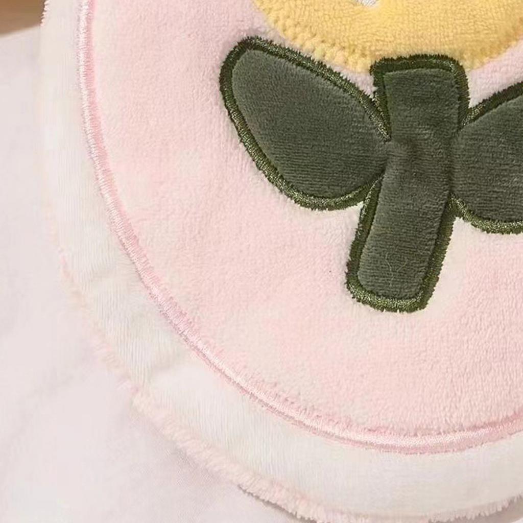 Gentle Plush Hand Towel Elegant Floral Design Quick Absorbing For Kitchen Bathroom Skin Friendly Hanging Loop Included