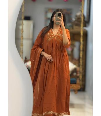 Damski bawełniany garnitur Kurti Salwar Projektanta Bollywoodowy Strój Imprezowy Top Tunika Kurta Spodnie Zestaw z Dupattą