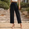 Women Summer Commuting Loose Fitting Solid Color Pants Temperament Style