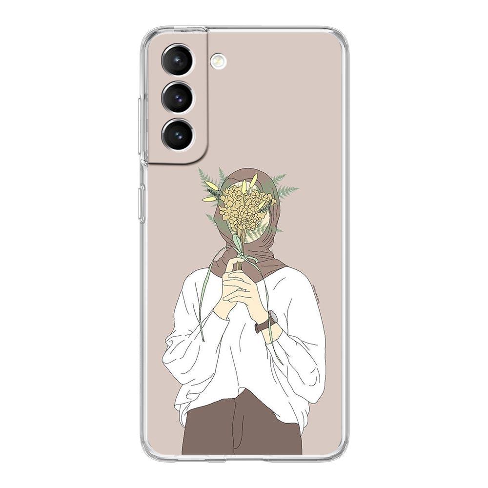 Phone Case For Samsung Galaxy S25 S24 S23 FE S22 Ultra S20 S21 5G S10 S9 Plus S10E S8 Soft Clear Cover Muslim Arabic Girl