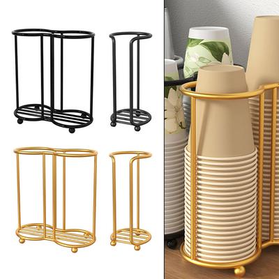 Metal Cup Holder Rack No Drilling Required for Disposable Cups and Water Cups