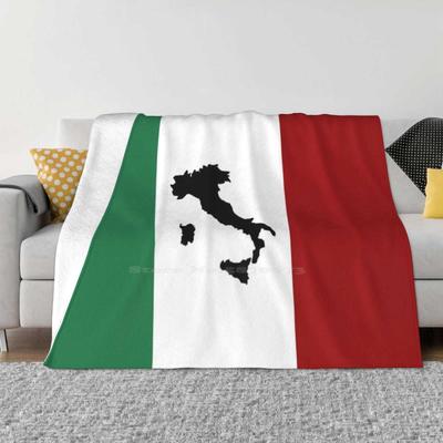 Italian Flag & Boot Trend Style Funny Fashion Soft Blanket Black European Flag Green Heritage Italiano Italy Mafia