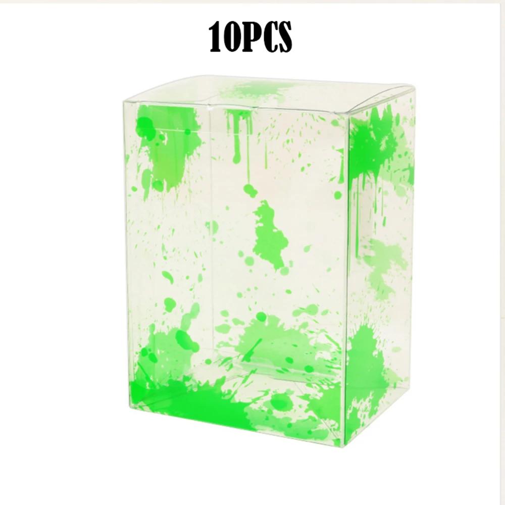 

10Pcs Clear Protectors Case Compatible Thick Plastic Protectors Heavy Duty Display Box for 4 Inch Vinyl Figures Toy Storage зелёный