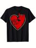 Rock N Roll Heart Hand Sign Graphic Men's Casual Short Sleeve T-Shirt Soft Cotton Daily Tee