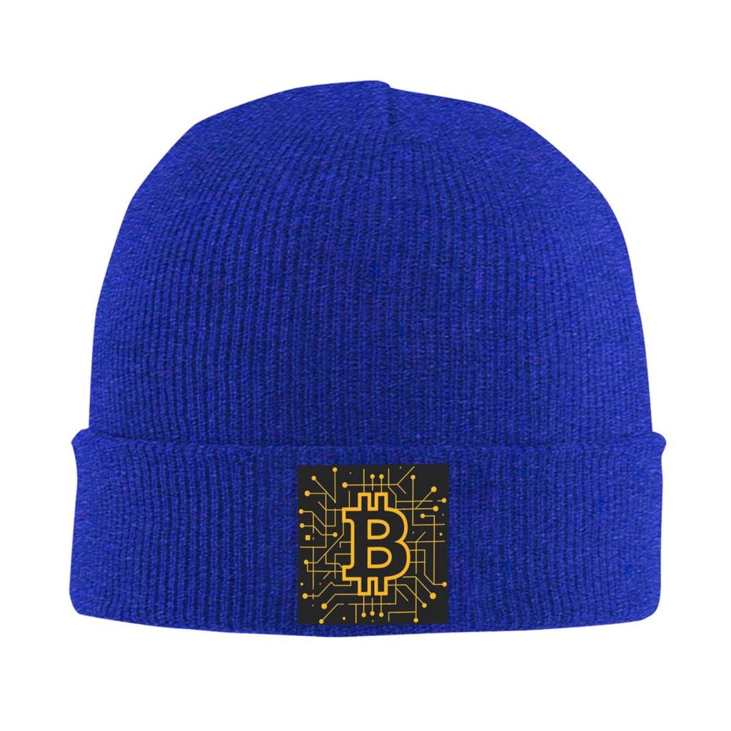 Bitcoin BTC Crypto Currency Warm Knitted Cap Winter Knit Bonnet Hat Skullies Beanies Hip Hop Caps for Unisex