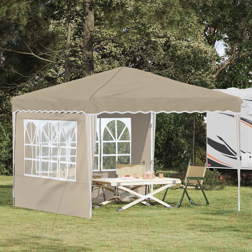 Pop Up Party Tent 288 X 288 X 245 Cm Cream Oxford Fabric