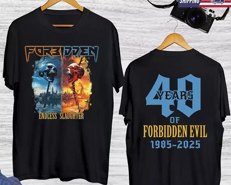 FORBIDDEN BAND 40 YEARS OF FORBIDDEN EVIL 1985-2025 T-shirt, siz T-Shirt S